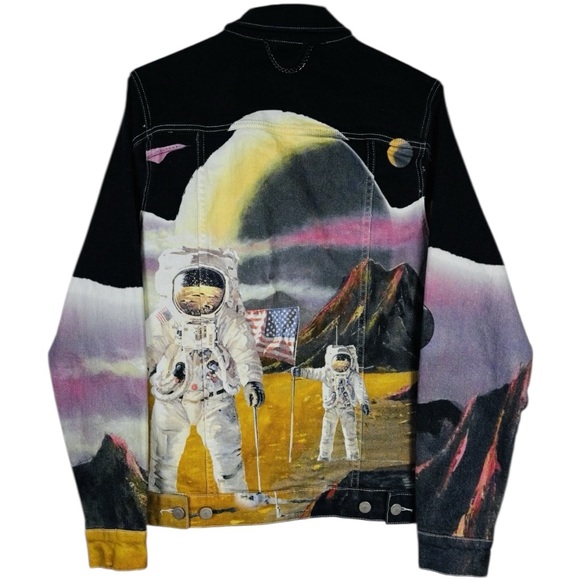 Lifted Anchors Astronaut Graphic Button Front Denim Jacket Size XL NWT - Picture 7 of 10